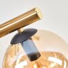 Koyoto ceiling light, globe light gold, black, 10-light sources
