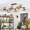 Koyoto ceiling light, globe light gold, black, 10-light sources