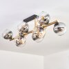 Koyoto ceiling light, globe light gold, black, 10-light sources