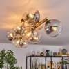 Koyoto ceiling light, globe light gold, black, 10-light sources