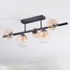 Chehalis ceiling light, globe light Amber, clear, 5-light sources