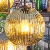 Koyoto hanging light, globe light, pendant light blue, green, coppery, 6-light sources