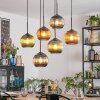 Koyoto hanging light, globe light, pendant light blue, green, coppery, 6-light sources