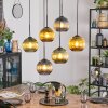 Koyoto hanging light, globe light, pendant light blue, gold, green, 6-light sources