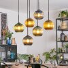 Koyoto hanging light, globe light, pendant light blue, gold, green, 6-light sources