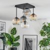 Ripoll ceiling light, globe light Amber, clear, Smoke-coloured, 5-light sources