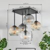 Ripoll ceiling light, globe light Amber, clear, Smoke-coloured, 5-light sources