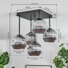 Ripoll ceiling light, globe light chrome, Smoke-coloured, 5-light sources