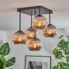 Ripoll ceiling light, globe light chrome, Smoke-coloured, 5-light sources