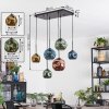 Ripoll hanging light, globe light, pendant light blue, gold, green, coppery, 6-light sources