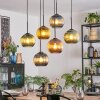 Koyoto hanging light, globe light, pendant light blue, gold, green, coppery, 6-light sources