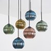 Koyoto hanging light, globe light, pendant light blue, gold, green, coppery, 6-light sources
