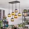 Koyoto hanging light, globe light, pendant light blue, gold, green, coppery, 6-light sources