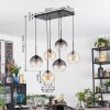 Koyoto hanging light, globe light, pendant light Amber, clear, Smoke-coloured, 6-light sources
