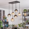 Koyoto hanging light, globe light, pendant light Amber, clear, Smoke-coloured, 6-light sources