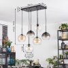 Koyoto hanging light, globe light, pendant light Amber, clear, Smoke-coloured, 6-light sources