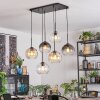 Koyoto hanging light, globe light, pendant light Amber, clear, Smoke-coloured, 6-light sources