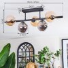 Chehalis ceiling light, globe light Amber, Smoke-coloured, 5-light sources