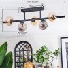 Chehalis ceiling light, globe light Amber, Smoke-coloured, 5-light sources