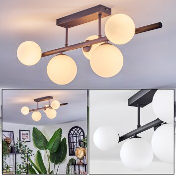Chehalis ceiling light, globe light white, 5-light sources