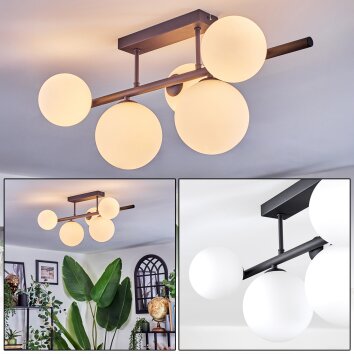 Chehalis ceiling light, globe light white, 5-light sources
