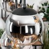 Gastor hanging light, globe light, pendant light Amber, chrome, clear, Smoke-coloured, 6-light sources