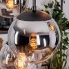 Gastor hanging light, globe light, pendant light Amber, chrome, clear, Smoke-coloured, 6-light sources