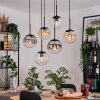 Gastor hanging light, globe light, pendant light Amber, clear, Smoke-coloured, 6-light sources