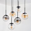Gastor hanging light, globe light, pendant light Amber, clear, Smoke-coloured, 6-light sources