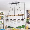 Koyoto hanging light, globe light, pendant light Ecru, black, 5-light sources