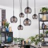 Koyoto hanging light, globe light, pendant light Smoke-coloured, 6-light sources