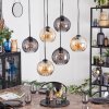 Koyoto hanging light, globe light, pendant light Amber, Smoke-coloured, 6-light sources