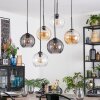 Koyoto hanging light, globe light, pendant light Amber, clear, Smoke-coloured, 6-light sources