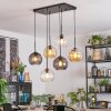 Koyoto hanging light, globe light, pendant light Amber, clear, Smoke-coloured, 6-light sources
