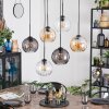 Koyoto hanging light, globe light, pendant light Amber, clear, Smoke-coloured, 6-light sources