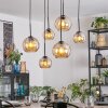 Koyoto hanging light, globe light, pendant light Amber, 6-light sources