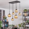 Koyoto hanging light, globe light, pendant light Amber, 6-light sources