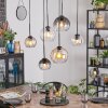 Koyoto hanging light, globe light, pendant light Amber, clear, Smoke-coloured, 6-light sources
