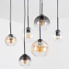 Koyoto hanging light, globe light, pendant light Amber, clear, Smoke-coloured, 6-light sources