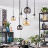 Koyoto hanging light, globe light, pendant light Amber, clear, Smoke-coloured, 6-light sources