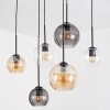 Koyoto hanging light, globe light, pendant light Amber, clear, Smoke-coloured, 6-light sources