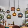 Koyoto hanging light, globe light, pendant light blue, gold, green, coppery, 6-light sources