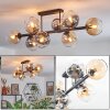 Koyoto ceiling light, globe light Amber, clear, Smoke-coloured, 8-light sources
