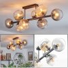 Koyoto ceiling light, globe light Amber, clear, Smoke-coloured, 8-light sources