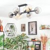 Koyoto ceiling light, globe light Amber, clear, Smoke-coloured, 8-light sources