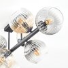 Koyoto ceiling light, globe light Amber, clear, Smoke-coloured, 8-light sources
