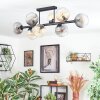 Koyoto ceiling light, globe light Amber, clear, Smoke-coloured, 8-light sources