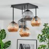 Ripoll ceiling light, globe light Amber, Smoke-coloured, 5-light sources