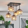 Ripoll ceiling light, globe light clear, Smoke-coloured, 5-light sources