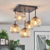 Ripoll ceiling light, globe light Amber, clear, Smoke-coloured, 5-light sources